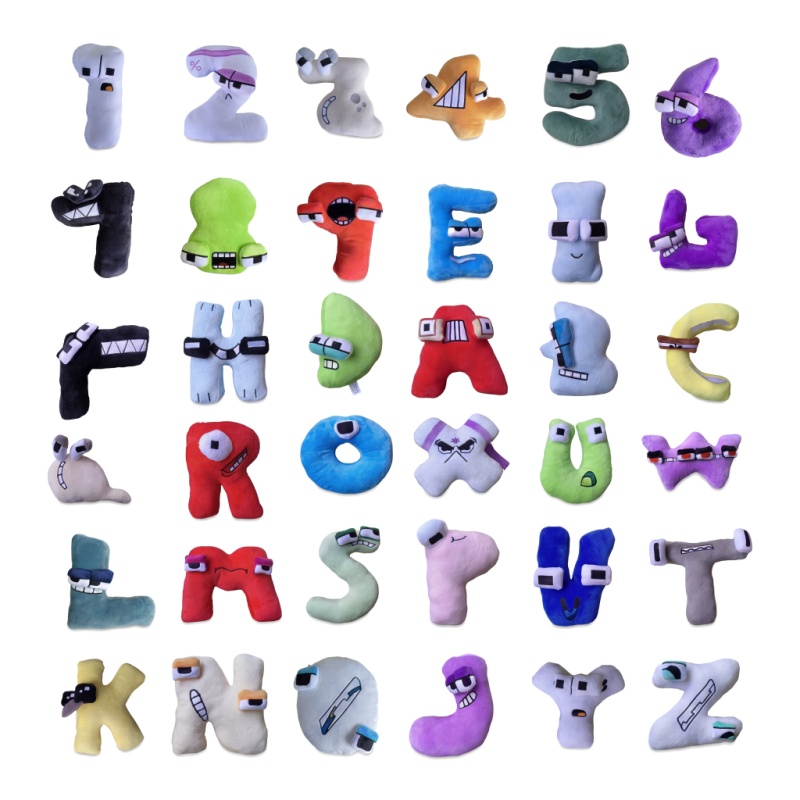 Kids Education Alphabet Numbers - ชุดตุ๊กตาตัวอักษรและตัวเลข 26 ชิ้น ตุ๊กตาหน้ายิ้มน่ารัก ของตกแต่งเพื่อการศึกษา ตัวอักษร