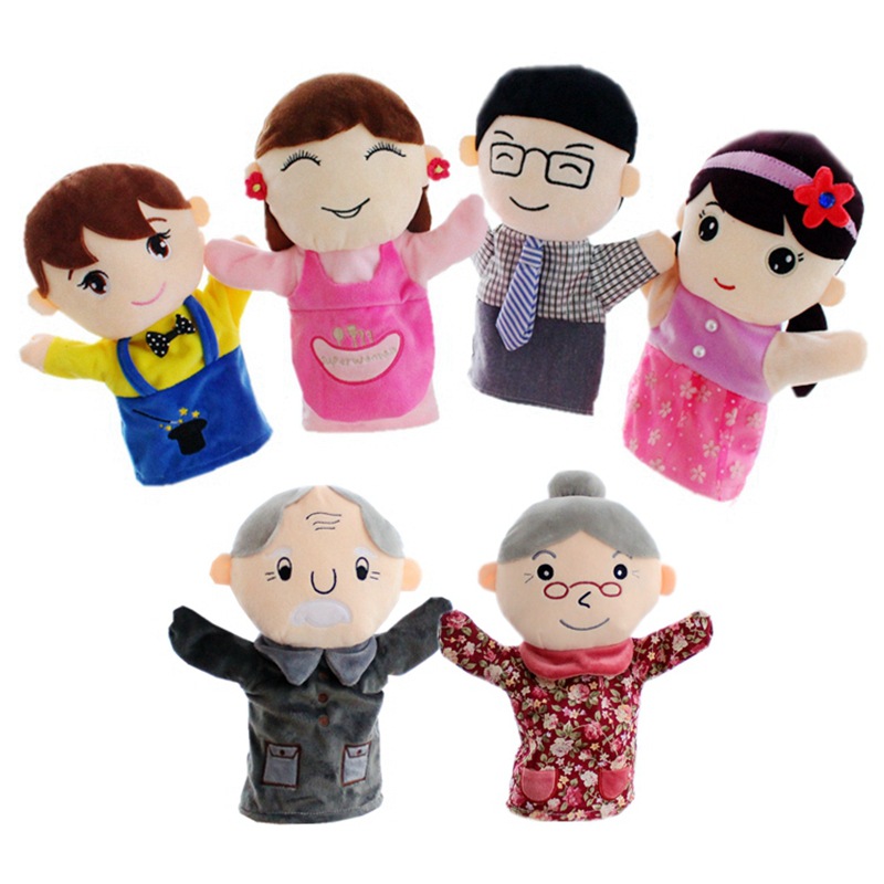 Kids Education Story - ชุด4Pcs 6Pcs ครอบครัวตุ๊กตาหุ่นมือสมาชิกถุงมือ Muppet ตุ๊กตาหนานุ่มการศึกษาการเรียนรู้โรงเรียนอนุบาลตุ๊กตาเด็ก Story