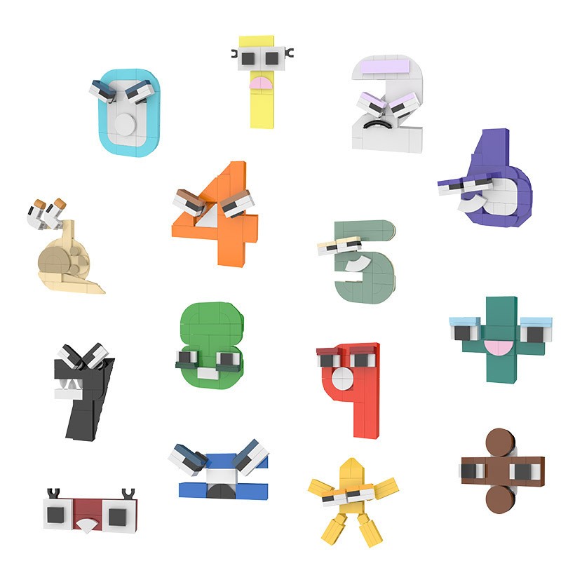 Kids Education Alphabet Numbers - ชุดตัวต่อสร้างสรรค์ MOC ลายตัวเลขและตัวอักษรการ์ตูนรูปสัตว์ 0-9 ชุดตัวต่อเสริมพัฒนาการสำหรับเด็ก ของขวัญสำหรับเด็ก