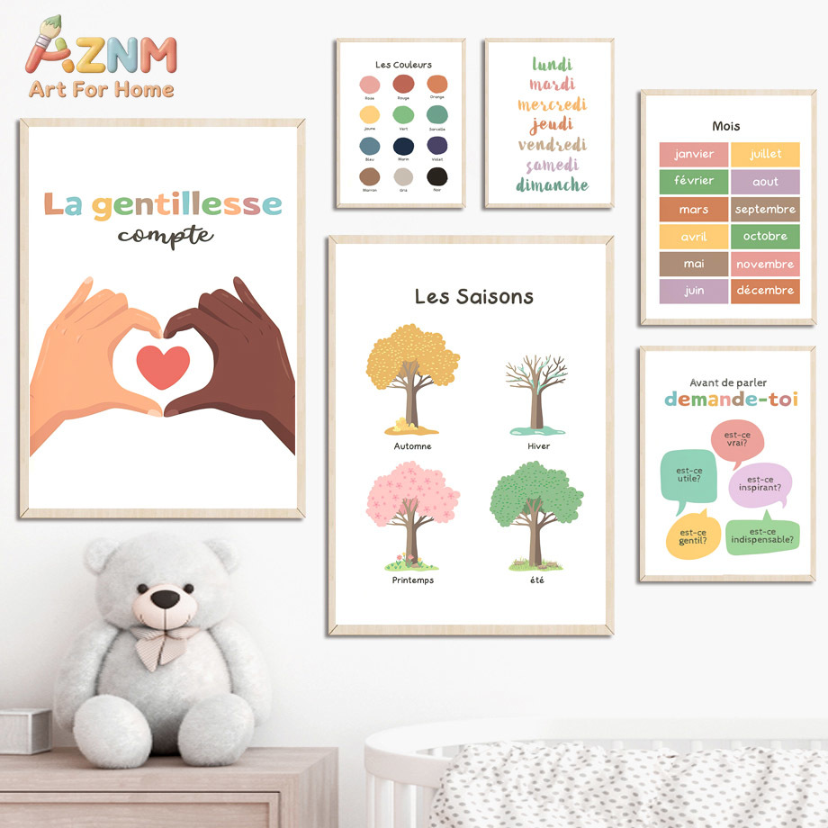AZNM ภาพวาดบนผ้าใบเพื่อการศึกษ - Kids Education Alphabet Numbers บทวิจารณ์และราคา