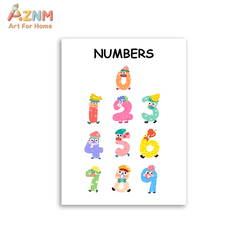 AZNM ศิลปะบนผืนผ้าใบแบบไม่มีกร - Kids Education Alphabet Numbers บทวิจารณ์และราคา