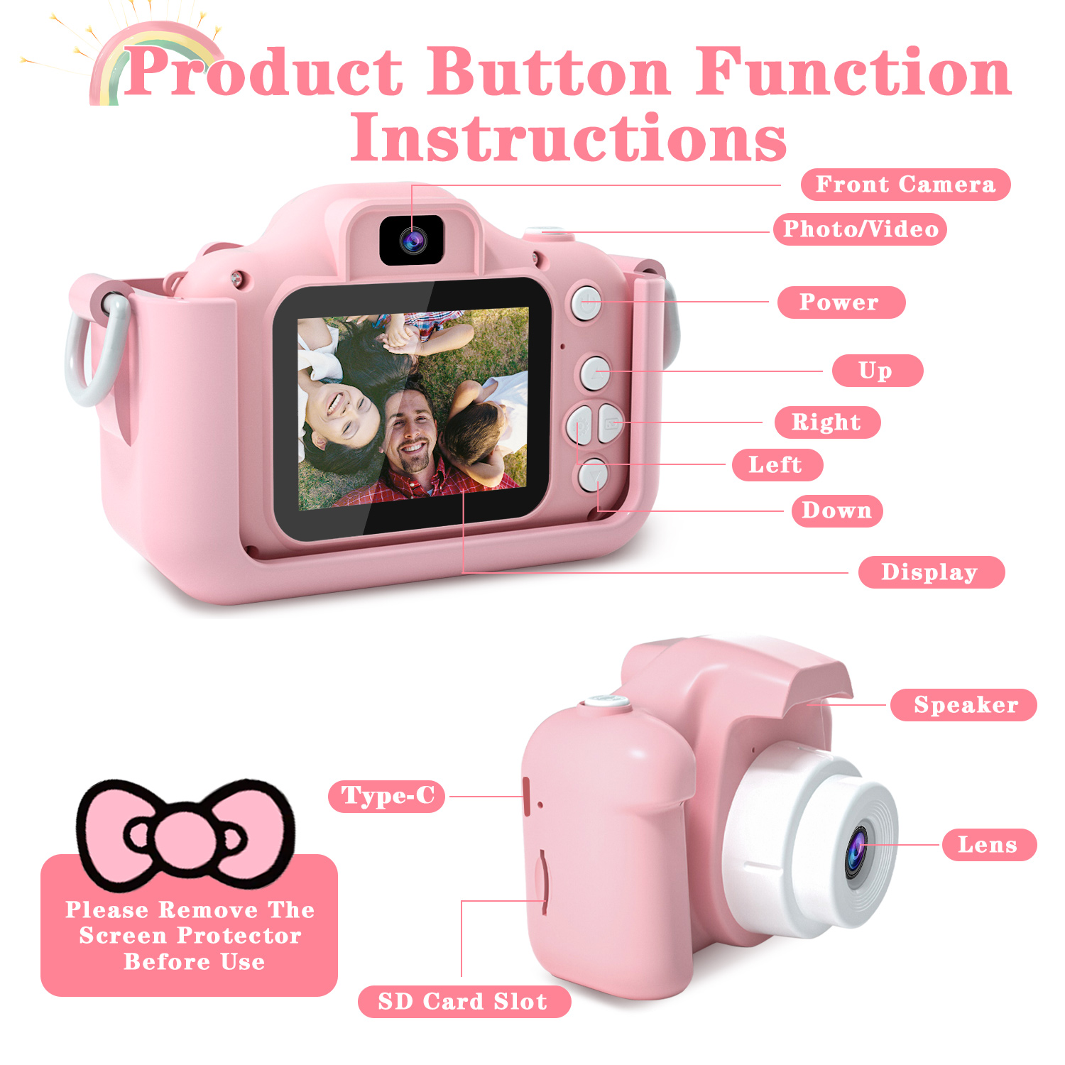 กล้องเด็กสําหรับสาว 1080P HD เ - Kids Education Video บทวิจารณ์และราคา